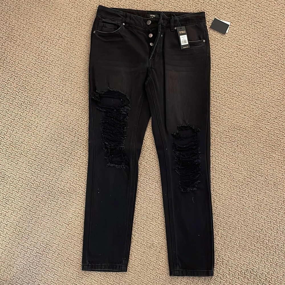 AFRM black super high rise crop jeans. Brand new with tags.
